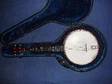 tenor banjo short scale with simple resonator. Fairly....